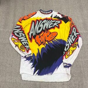 Vintage Answer Force Shirt Mens Large White 1990s Motocross